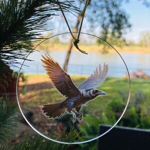 Raven Holiday Ornament bird lover acrylic